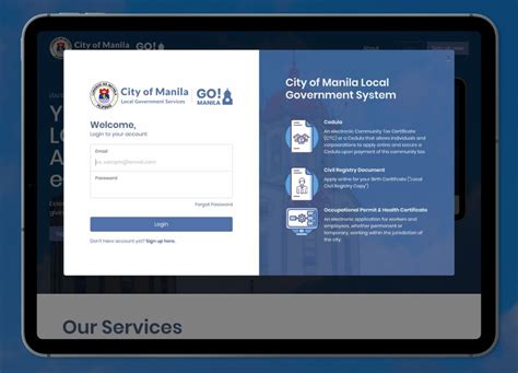 go manila log in|manila city hall website.